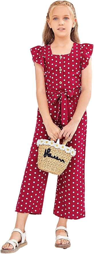 Amazon.com: Girls Short Sleeve Shirt Pants Set Casual Ruffle Polka Dots T Shirt Playwear Cute 2 P... | Amazon (US)