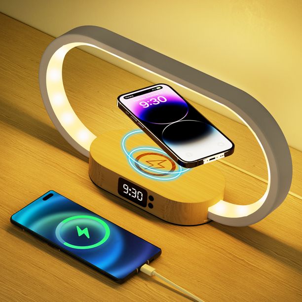 Uervoton Bedside Lamp with USB Port,Bedroom Lamp with 10W Fast Wireless Charger,Nightstand Lamp w... | Walmart (US)