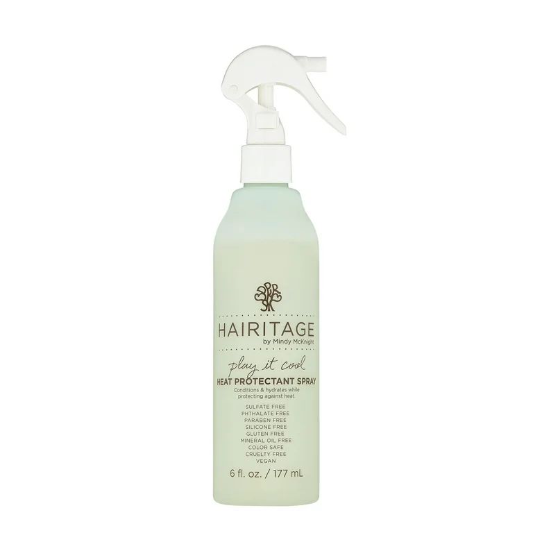 Hairitage Play It Cool Argan Oil Heat Protectant Spray for Damaged hair, 6 oz | Walmart (US)