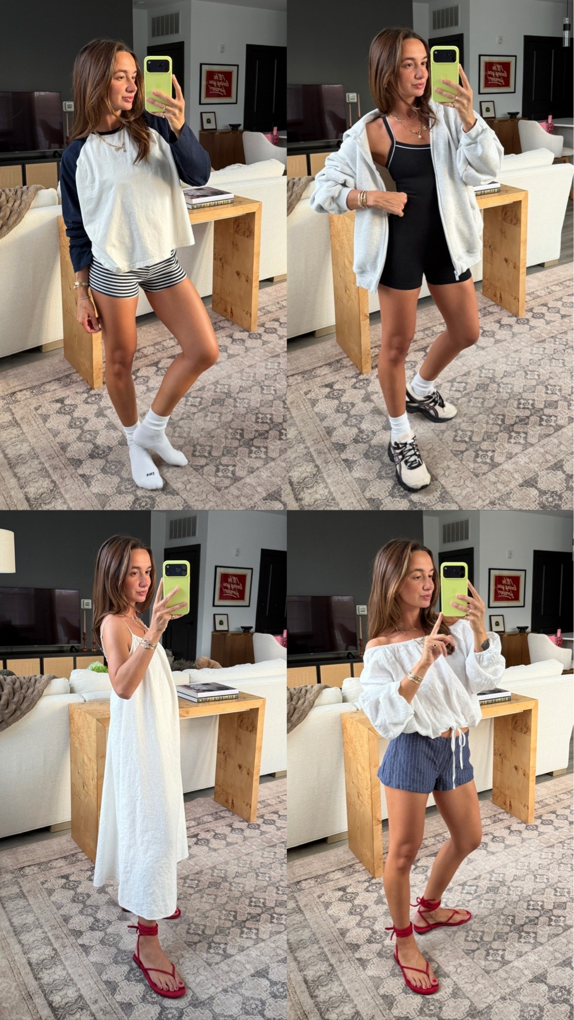 Full day of @Aritzia  outfits! Sizes below:

Mega zip hoodie: M
Fender long sleeve: S
Wellbeing linen dress: XS
Fiore linen blouse: XS
Seaside short: S
Heatwave romper: XS
Mirabelle short: 2

#aritziapartner