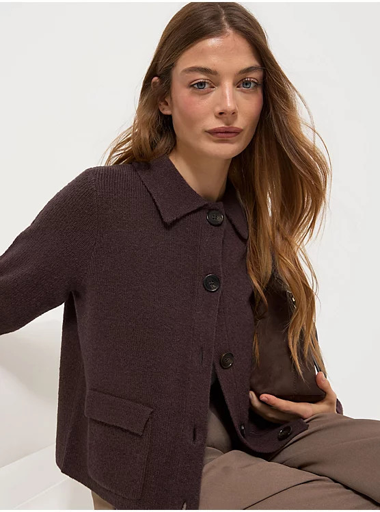 Brown Collared Knitted Cardigan | George at ASDA