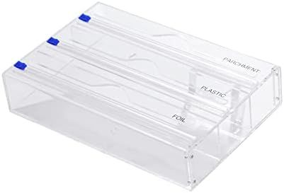 KDSKSC Tin Foil Organizer for Drawer with 12 Labels, Plastic Wrap Dispenser with Cutter, 3 in 1 Acry | Amazon (US)
