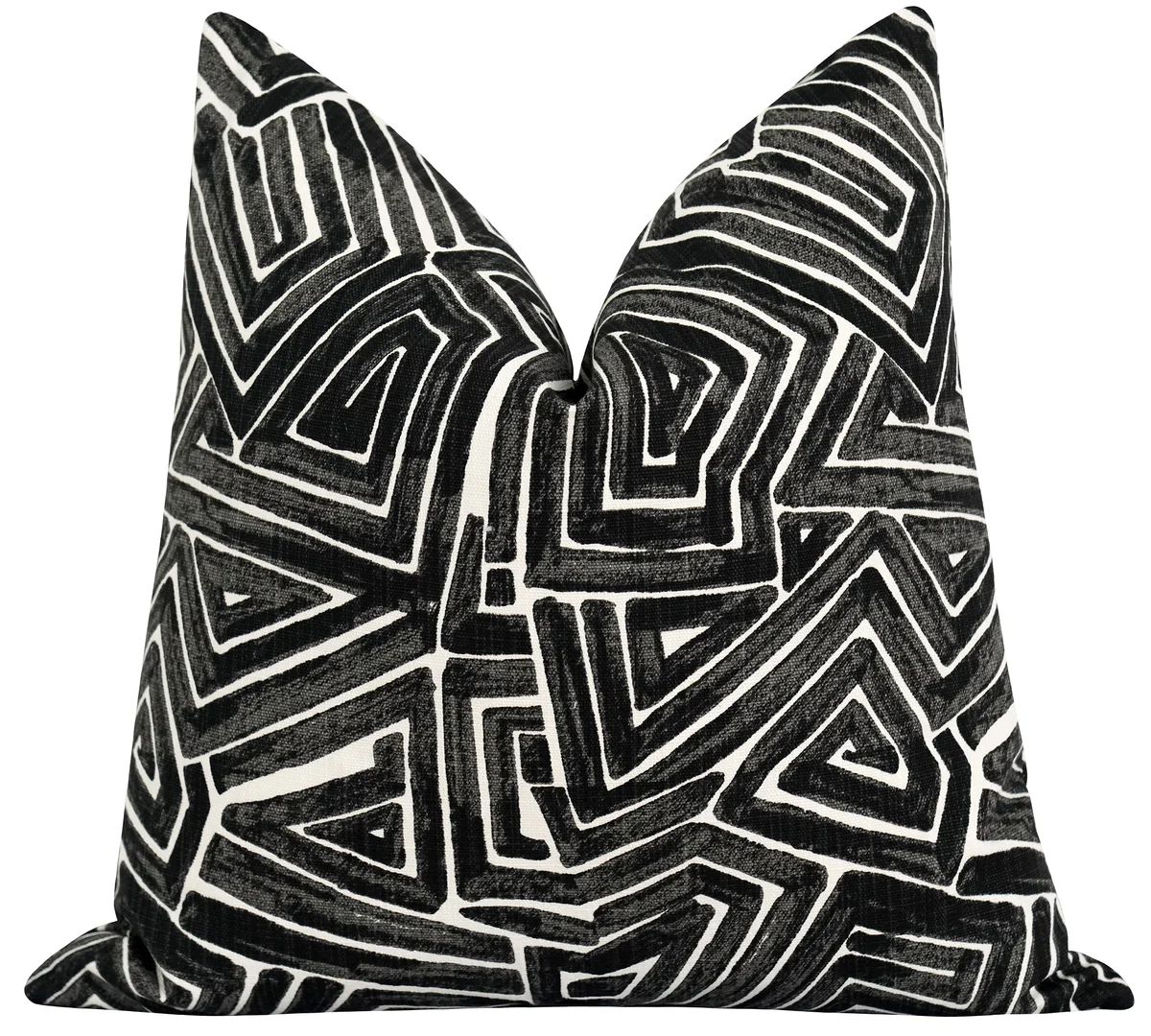 Ashby Ebony Abstract Maze Pillow | Land of Pillows