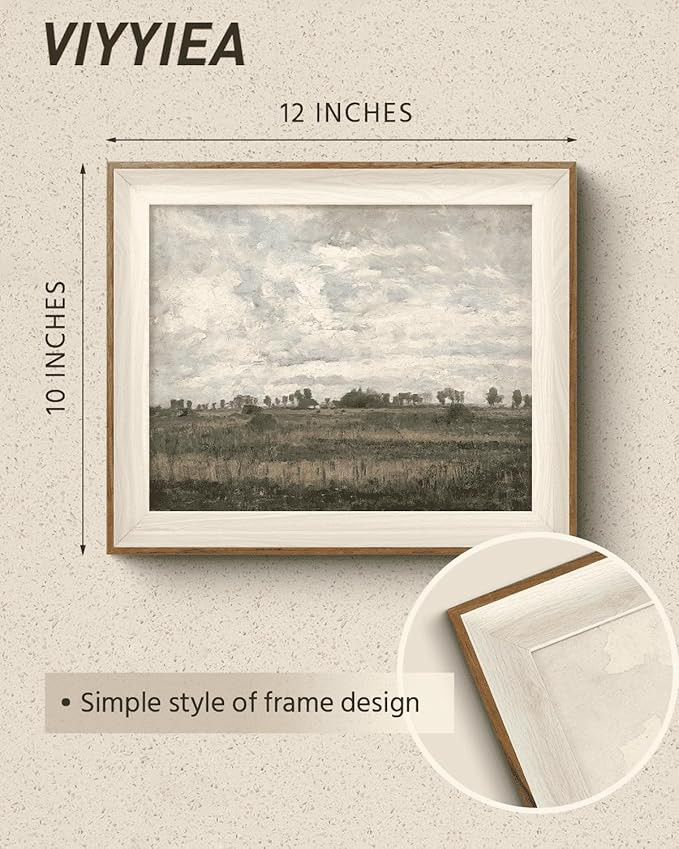 VIYYIEA Framed Classical Scenery Wall Art Room Decor, Great Plains Painting Wilderness Canvas Art... | Amazon (US)