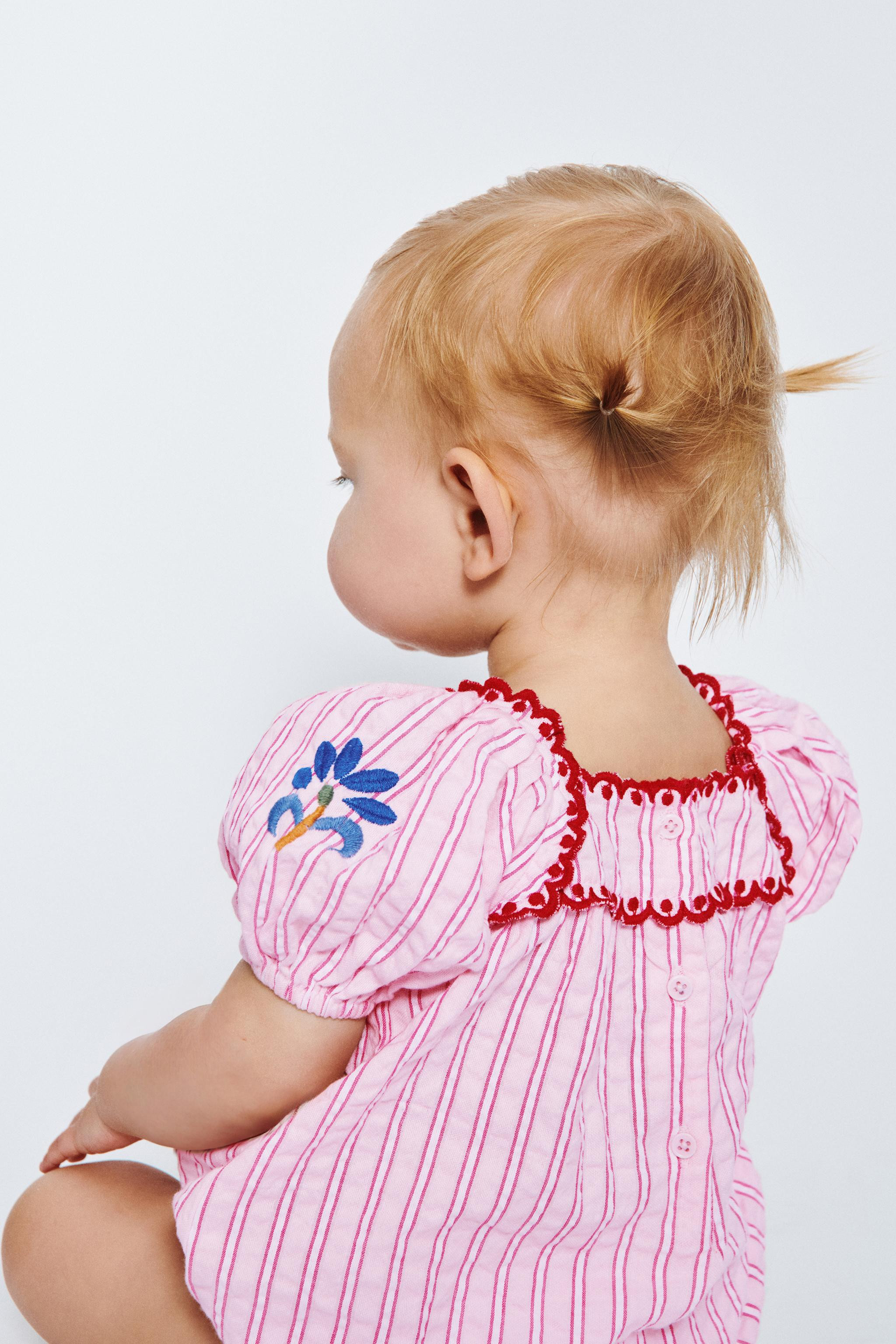 STRIPED AND EMBROIDERED ROMPER SISSEL EDELBO X ZARA KIDS | Zara US