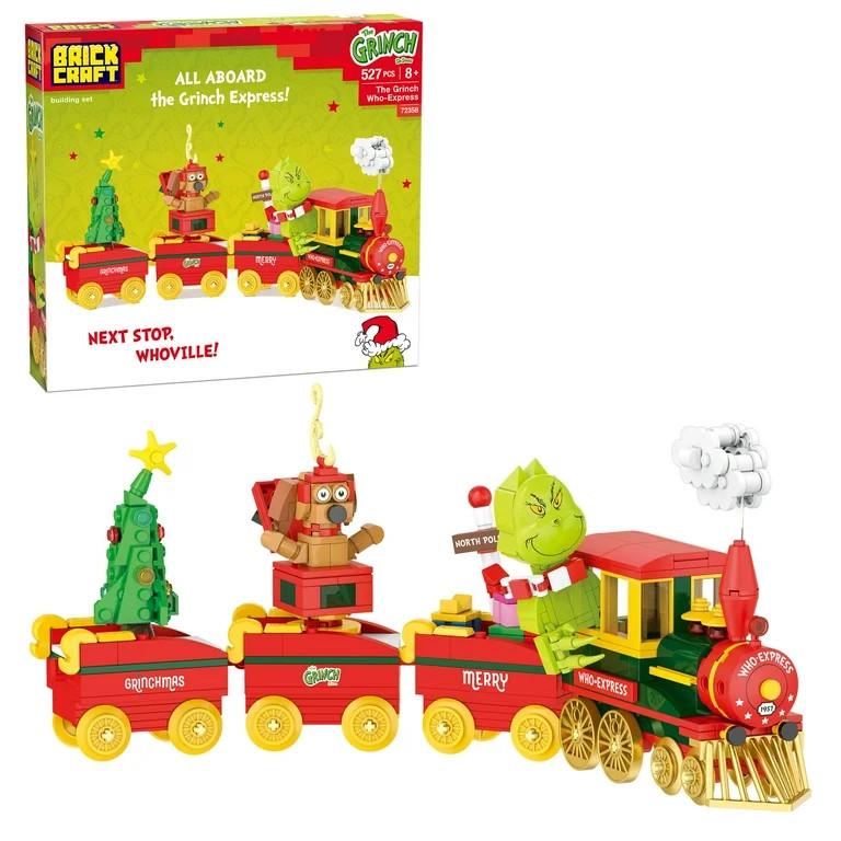 Brickcraft The Grinch Who-Express Train Building Kit (527-Piece Set), Grinch Christmas Train Deco... | Walmart (US)