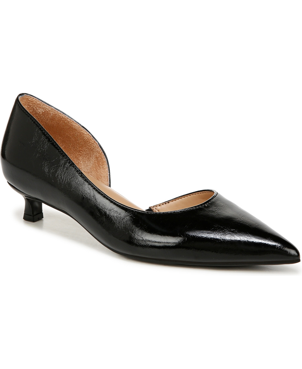 Naturalizer Gallent Kitten-Heel Pumps - Black Faux Leather | Macy's