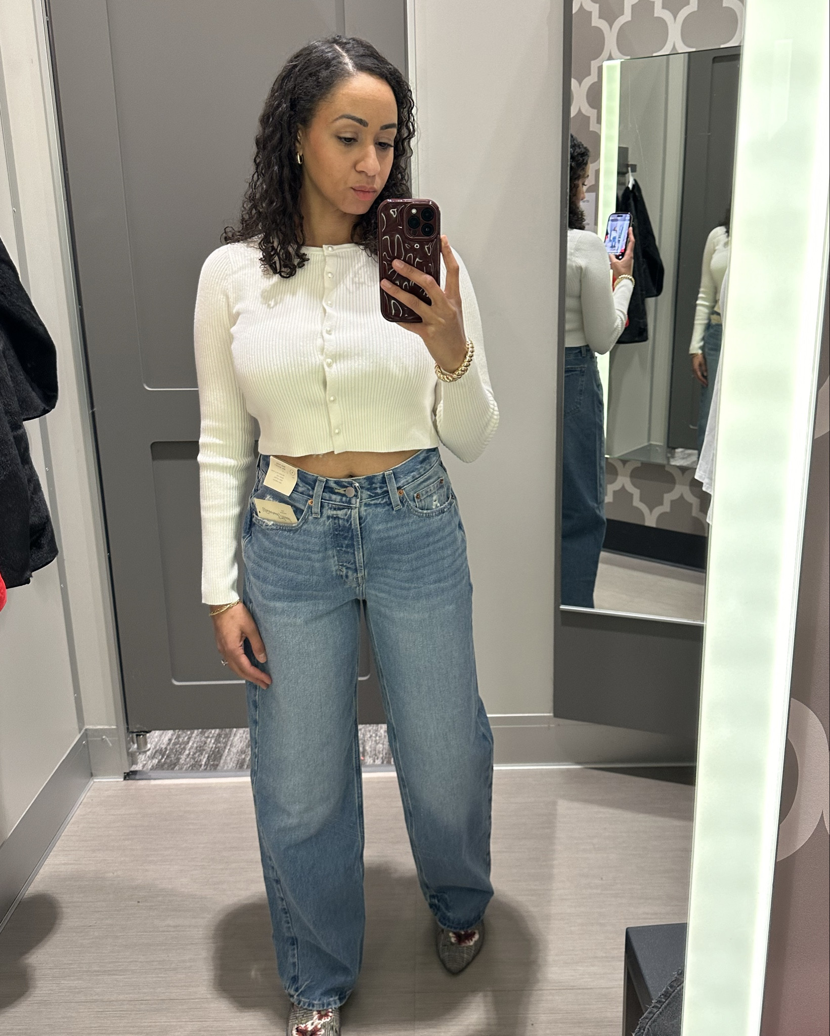 Something about this cardigan I just loved 😍. The sleeves were long enough for my arms, I love the ribbed style sweater with the pearl buttons and the crop is nice to pair with high waisted jeans. 

#LTKFindsUnder50 #LTKStyleTip #LTKParties