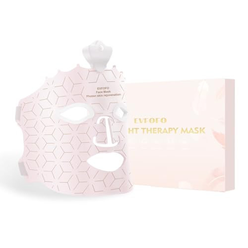 EVFOFO Red Light Therapy Mask for Face, Led Face Mask Light Therapy, 7 Colors LED Face Mask Light Therapy At Home, Pink | Amazon (US)
