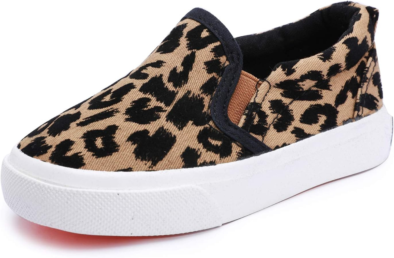 Boy's Girl's Canvas Sneakers Casual Leopard Print Slip-on Loafer Shoes Flats（Toddler/Little Kid... | Amazon (US)