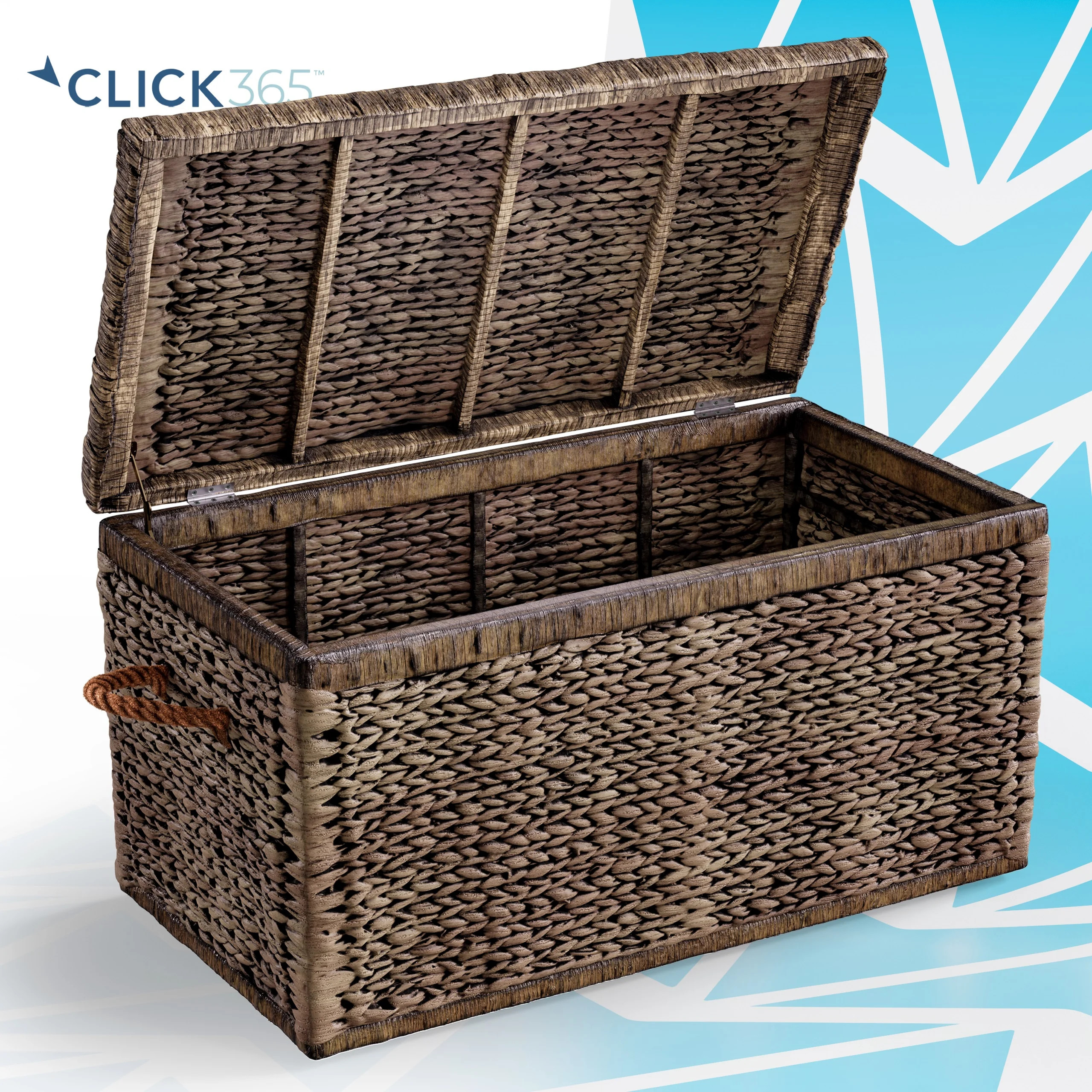 ClickDecor Farmhouse Wicker Storage Trunk with Handles, Black Washed - Walmart.com | Walmart (US)