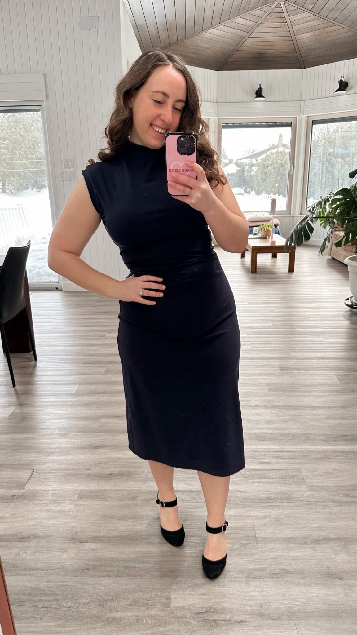 The PERFECT workwear dresses! It has a mock neck, cute little cap sleeves, and the absolute perfect length! Perfect for wearing to any occasion where you want to look put together. I also love that I can wear any bra under here without it showing through! 

#LTKootd #LTKPetite #LTKWorkwear