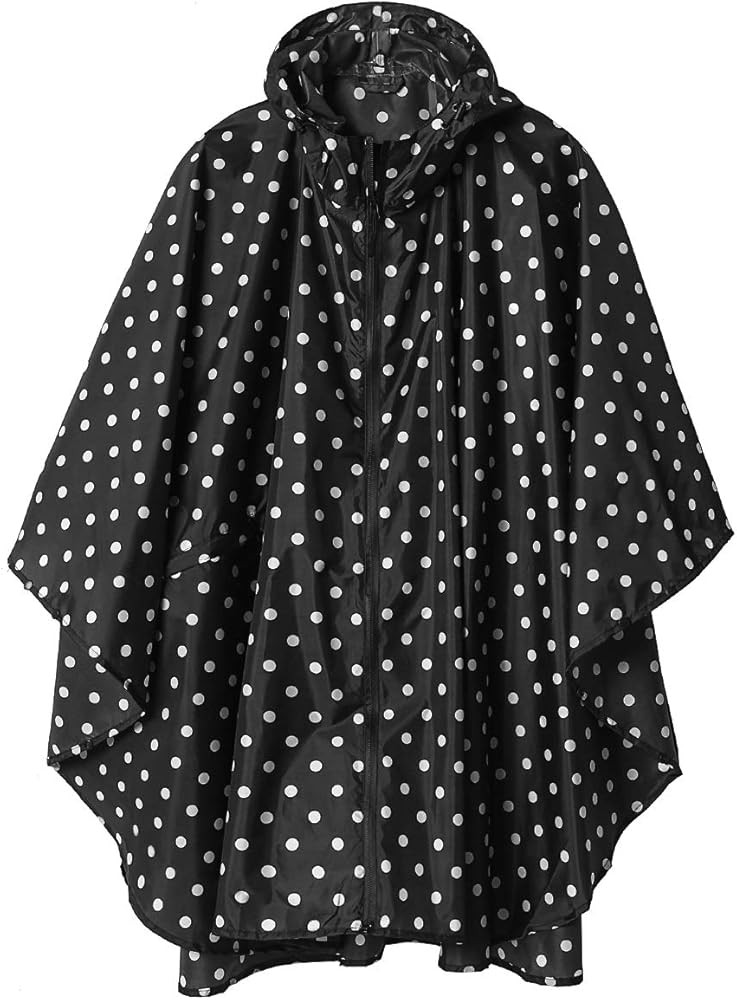 Rain Poncho Jacket Coat Hooded for Adults with Pockets | Amazon (US)