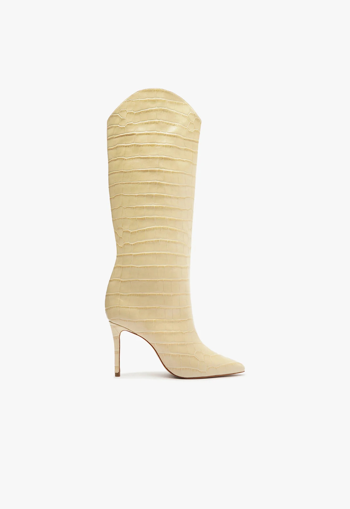 Maryana Wide Boot - Beige Knee-High Boots - Wide Fit, Stiletto Heel | SCHUTZ | Schutz (US)