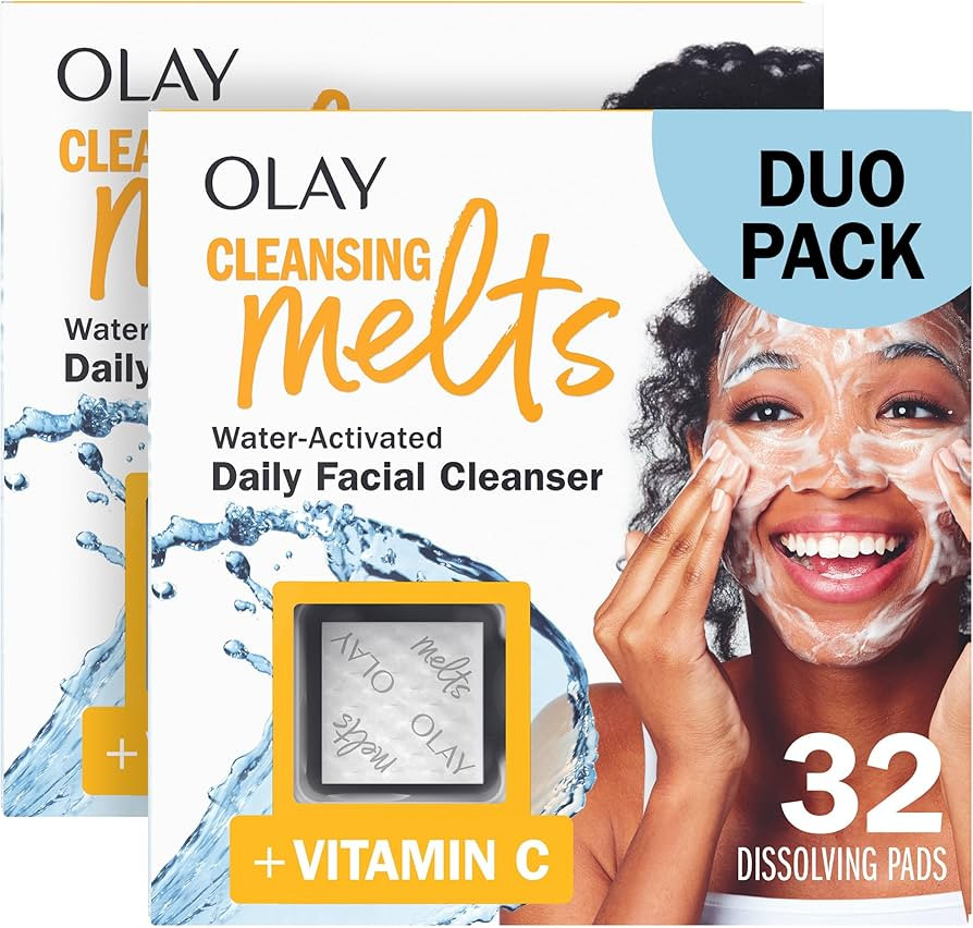Olay Face Wash, Vitamin C Cleansing Melts, Daily Use Gentle Cleanser, For All Skin Types, Travel ... | Amazon (US)