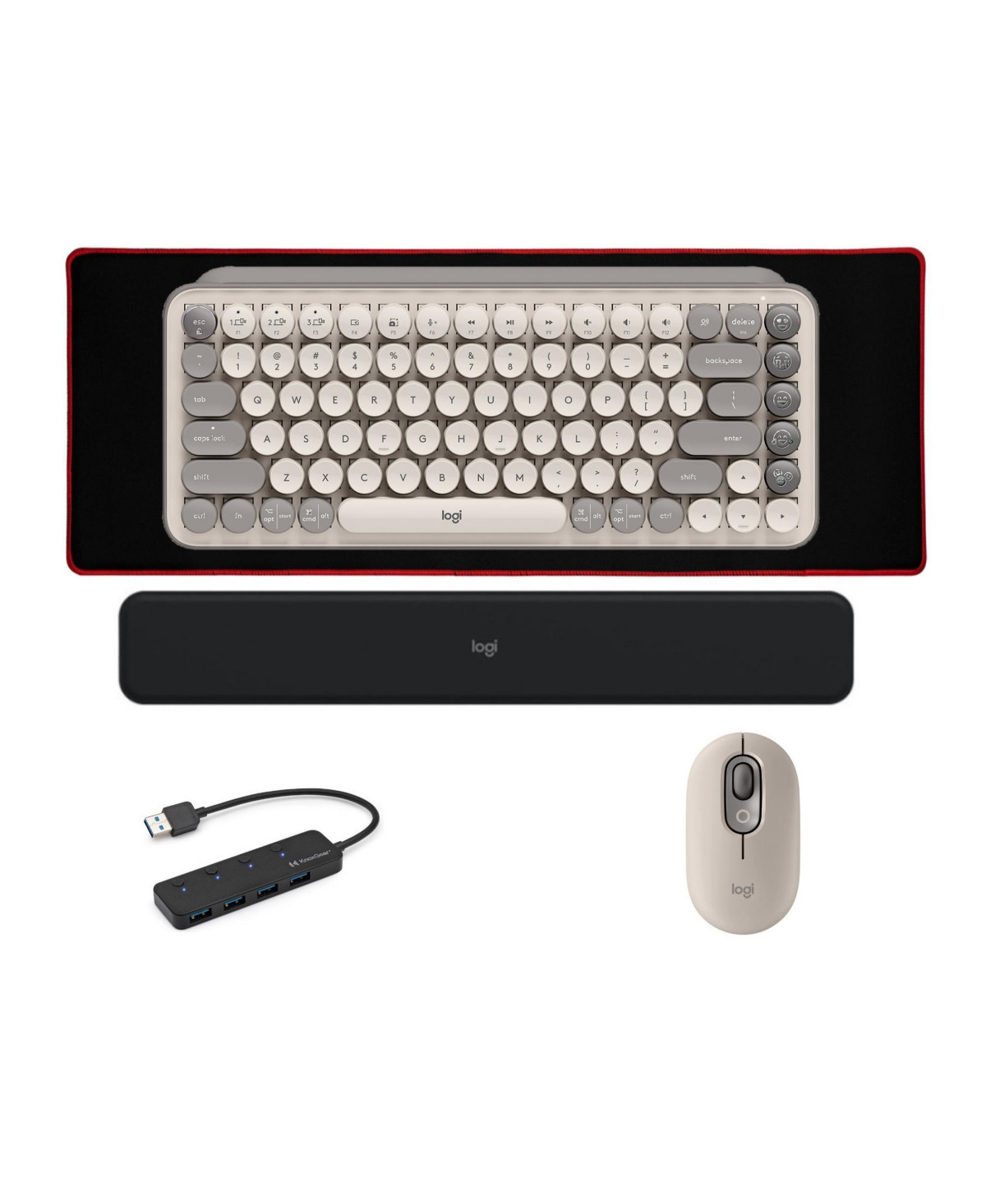 Logitech Pop Keys Wireless Mechanical Keyboard and Pop Mouse Bundle (Mist) - Grey | Macy's