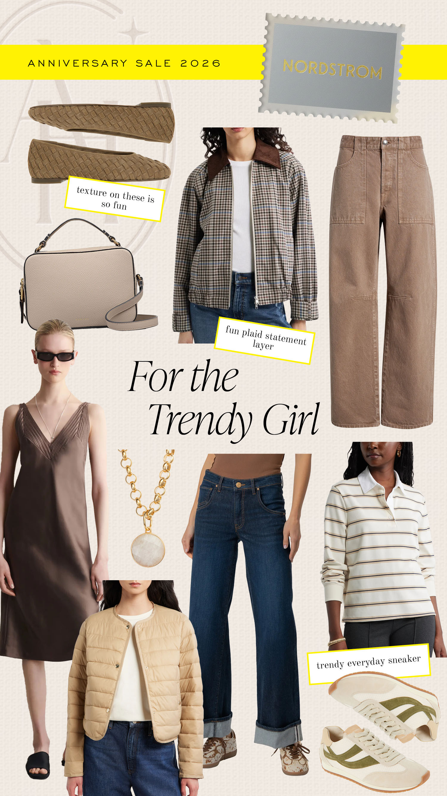 Nordstrom Anniversary sale trendy girl picks. A rugby top, a sleek slip dress, puffer jacket and textured accessories.  

 #LTKSaleAlert