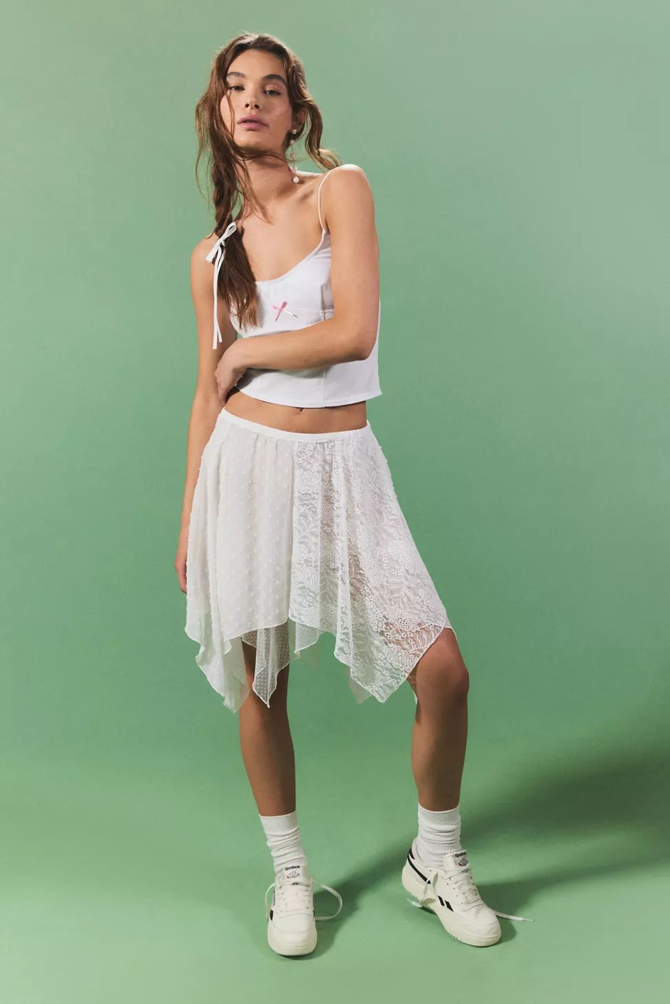 UO Penelope Lace Layered Mini Skirt | Urban Outfitters (US and RoW)