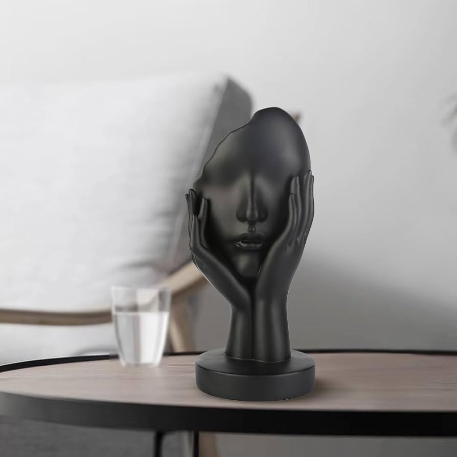 Vintage Resin Art Black Thinker Statue – Modern Minimalist Abstract Sculpture, Elegant Home Dec... | Amazon (US)