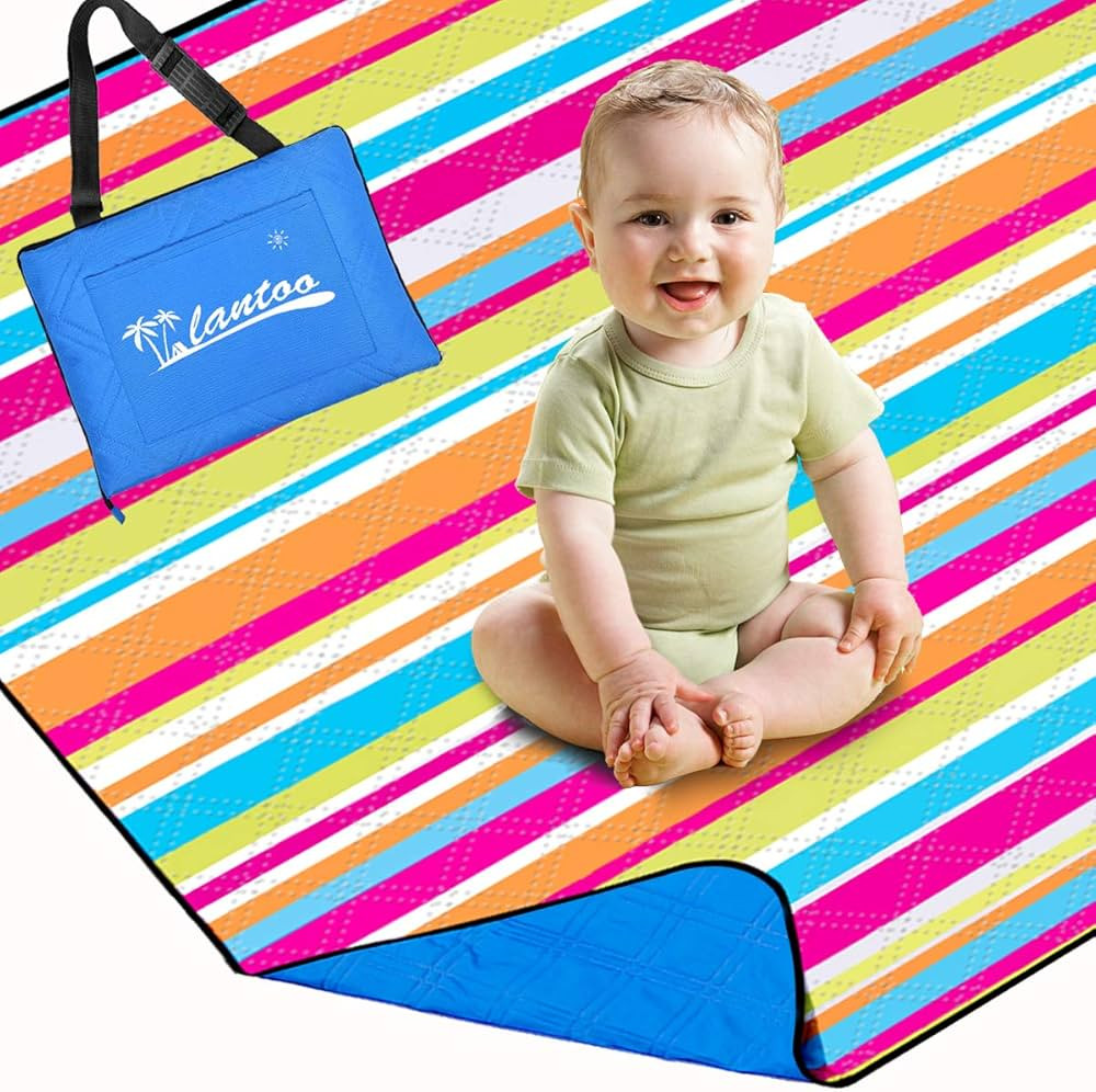 Extra Large Outdoor Picnic Blanket 79"x79", Soft Portable Beach Blankets Mat W/ Compact Tote, 3lb... | Amazon (US)