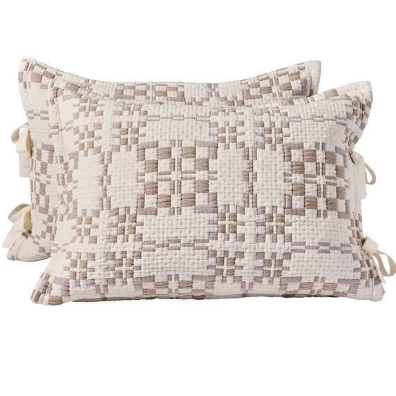 Better Homes & Gardens Modern Mosaic Pillow Shams, Standard, Vanilla Dream, 2 Pack | Walmart (US)