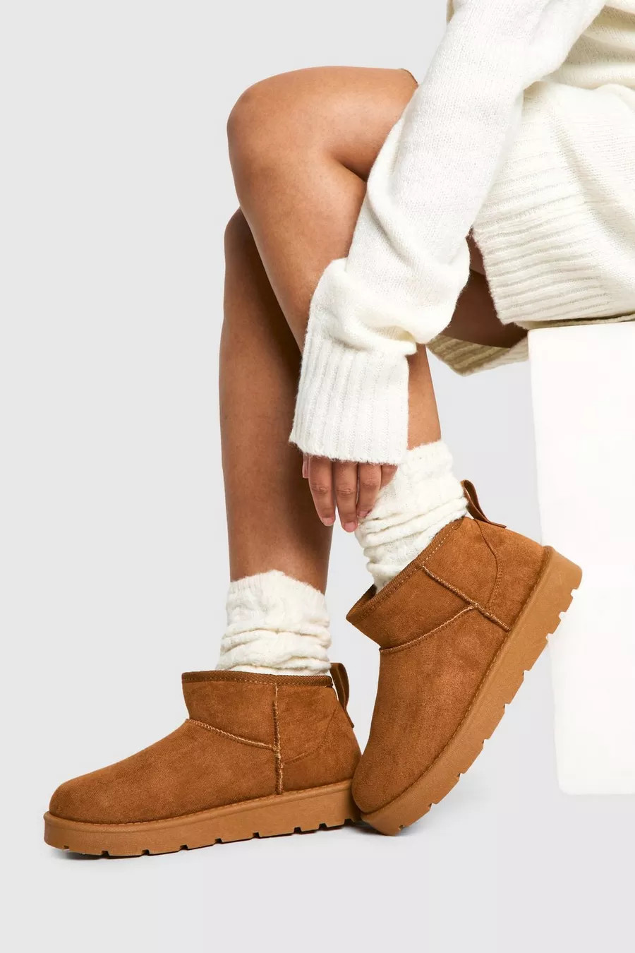Bottines fourrées basses | Boohoo.com (FR)
