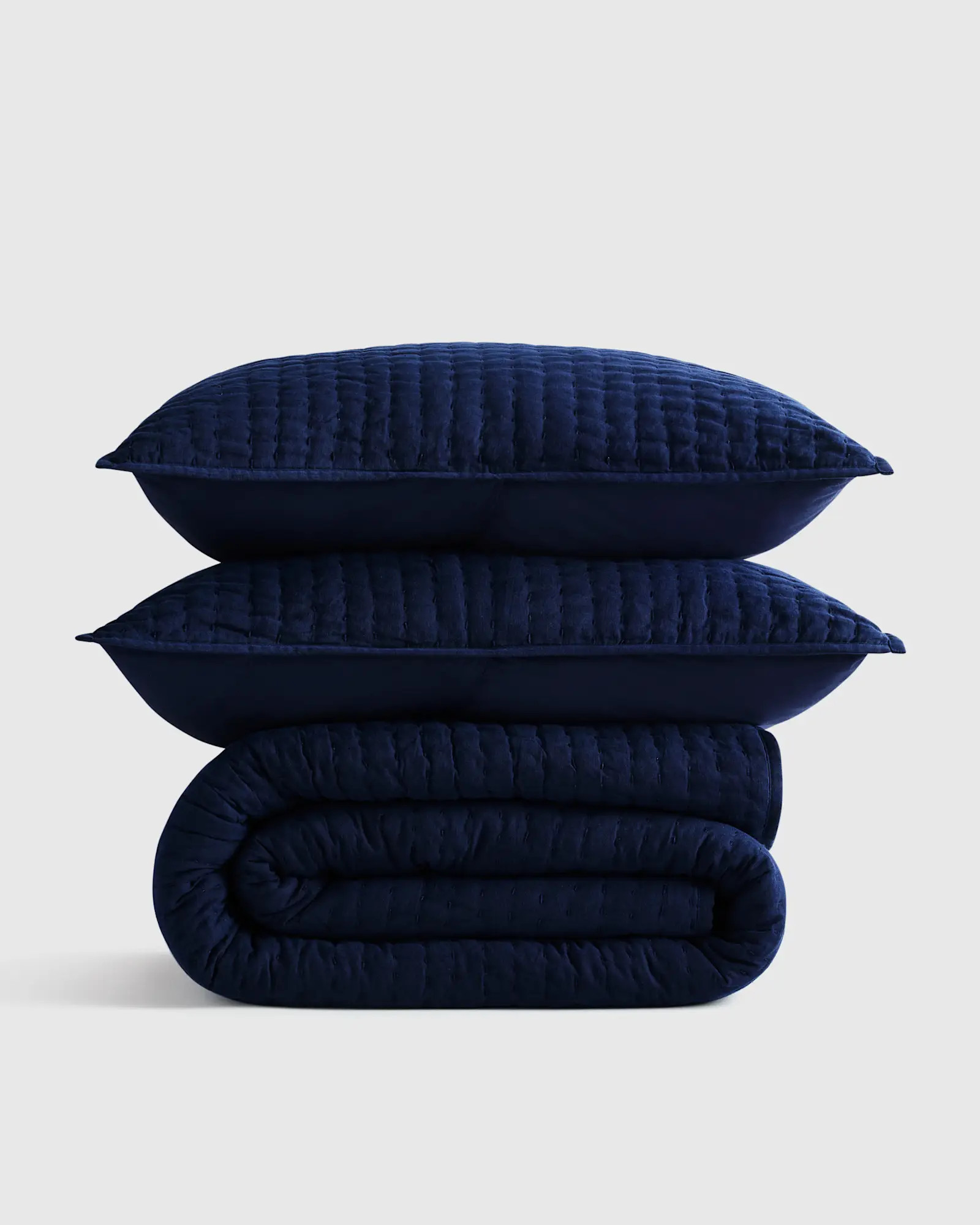 European Linen Cotton Stitch Quilt Set | Quince