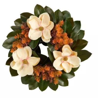 Nearly Natural 24-Inch Magnolia Artificial Wreath | Belk
