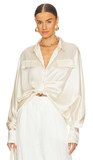 Celeste Shirt Blouse in Pearl | Revolve Clothing (Global)