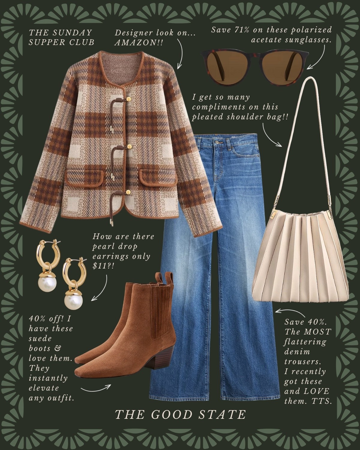 This is for the girlies who find joy in the cozy aroma of pumpkin bread fresh out of the oven. For the ones who love the smell of roasted squash and the fragrance of a harvest soup that has been simmering all day. This is for the ladies who embrace chilly mornings and the magic of the seasons changing. For the ladies who love the sound of rustling leaves and the crackle of sourdough as it’s torn apart at the table. For those who romanticize every stir of their stovetop potpourri and those who breathe a little deeper and linger a little longer under the glow of a candlelit table. This is for the ladies who are anticipating cooler Autumn days so they can finally wear their favorite chunky sweater and suede boots. For the ones already planning their Fall Dinner Party. This collection is for the hostess that makes everyone feel at home. The one who knows Fall is more than just as time of year—it’s a feeling🍂

#LTKFindsUnder50 #LTKSaleAlert #LTKStyleTip