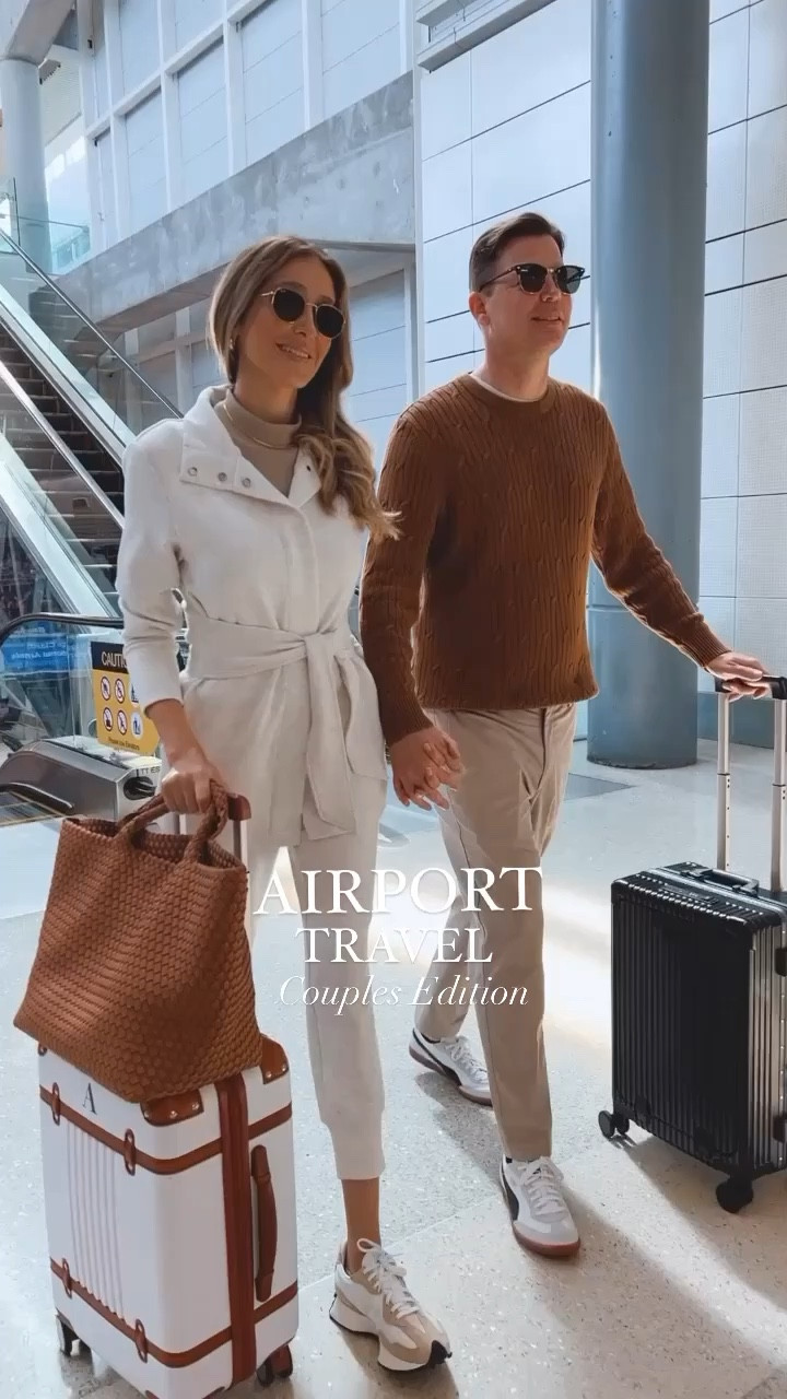 Airport outfits that are stylish and so so
Comfortable.
I am wearing a size small on all outfits (they run tts) I am 5’9” for your reference.
Eric is wearing a size large on tops and size medium on pants he is 6’0” tall for your reference. 