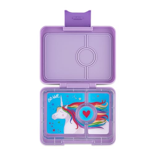 Yumbox Snack Box – Leakproof, BPA-Free, 3-Compartment Snack Container for Kids & Adults – Portable, Lightweight & Easy to Clean – Ideal for Fruits, Veggies, Crackers & Dips (Lavande Unicorn) | Amazon (US)