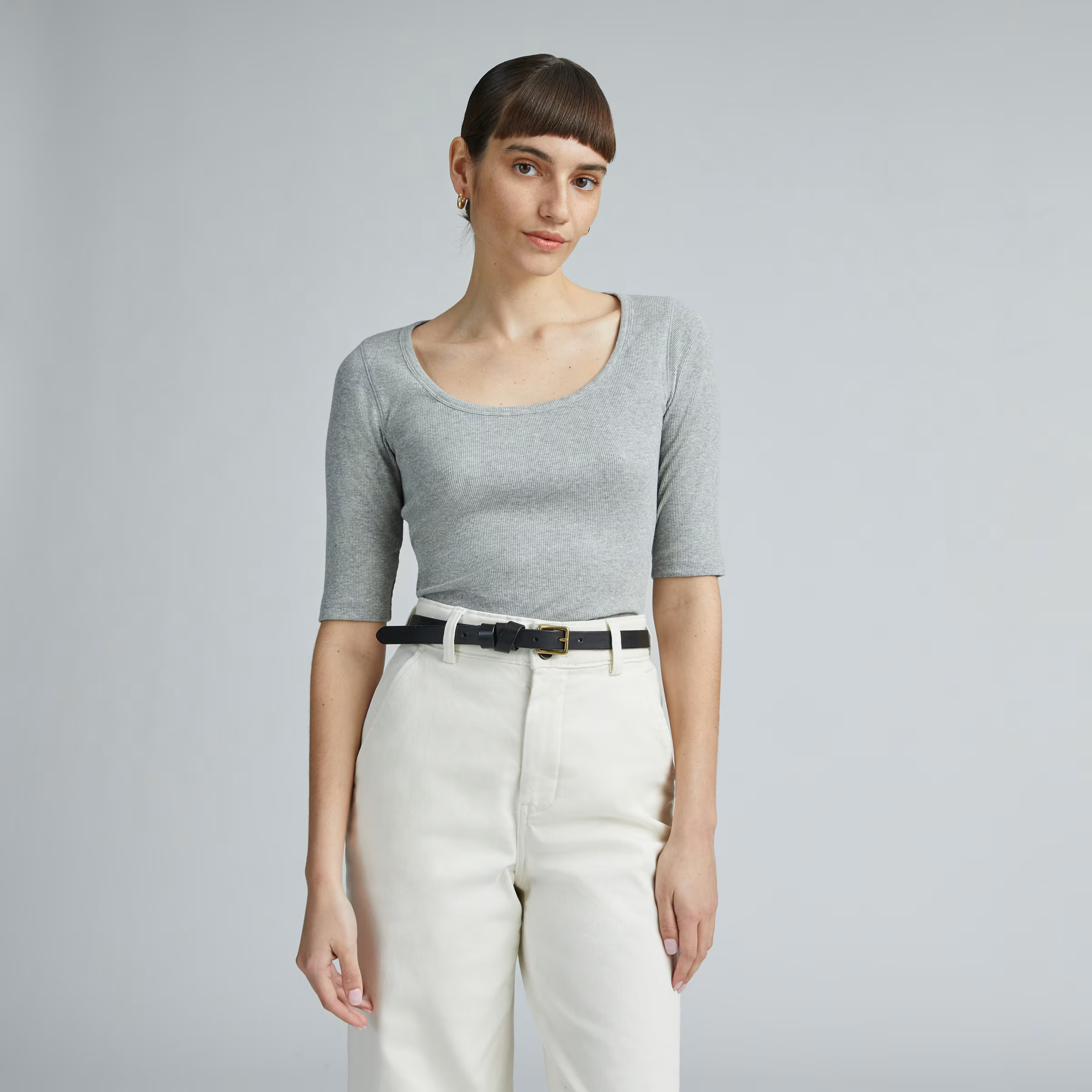 The Supima® Micro-Rib Scoop-Neck Tee | Everlane
