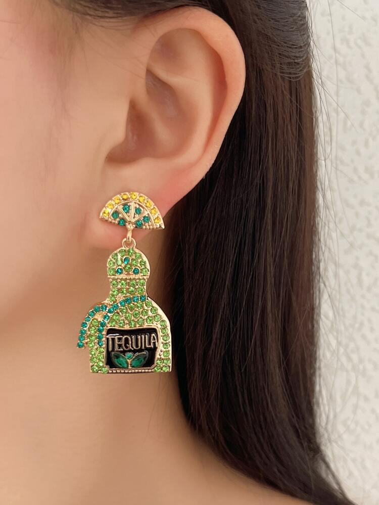 Rhinestone Tequila Drop Earrings | SHEIN