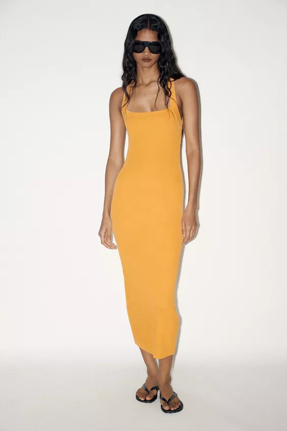 RIBBED KNIT MIDI DRESS | Zara US