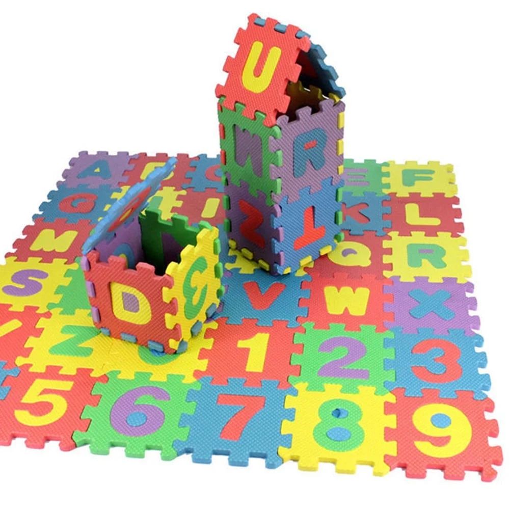 36-Piece Manfiter Child Foam Alphabet and Number Mat Interlocking Puzzle Toy Gift Bubble Mats Set | Walmart (US)