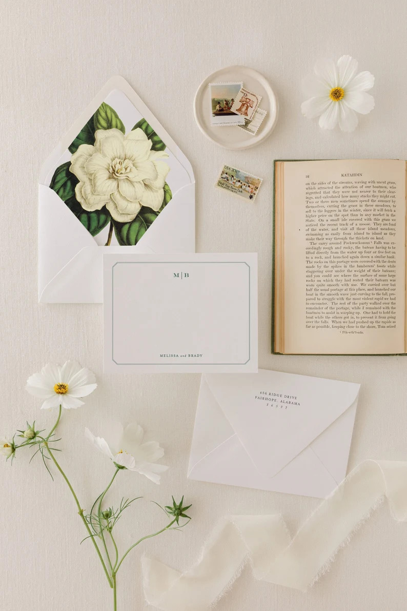 Custom Notecards, Monogrammed Stationery Set, Personalized Gift for Women | Etsy (US)