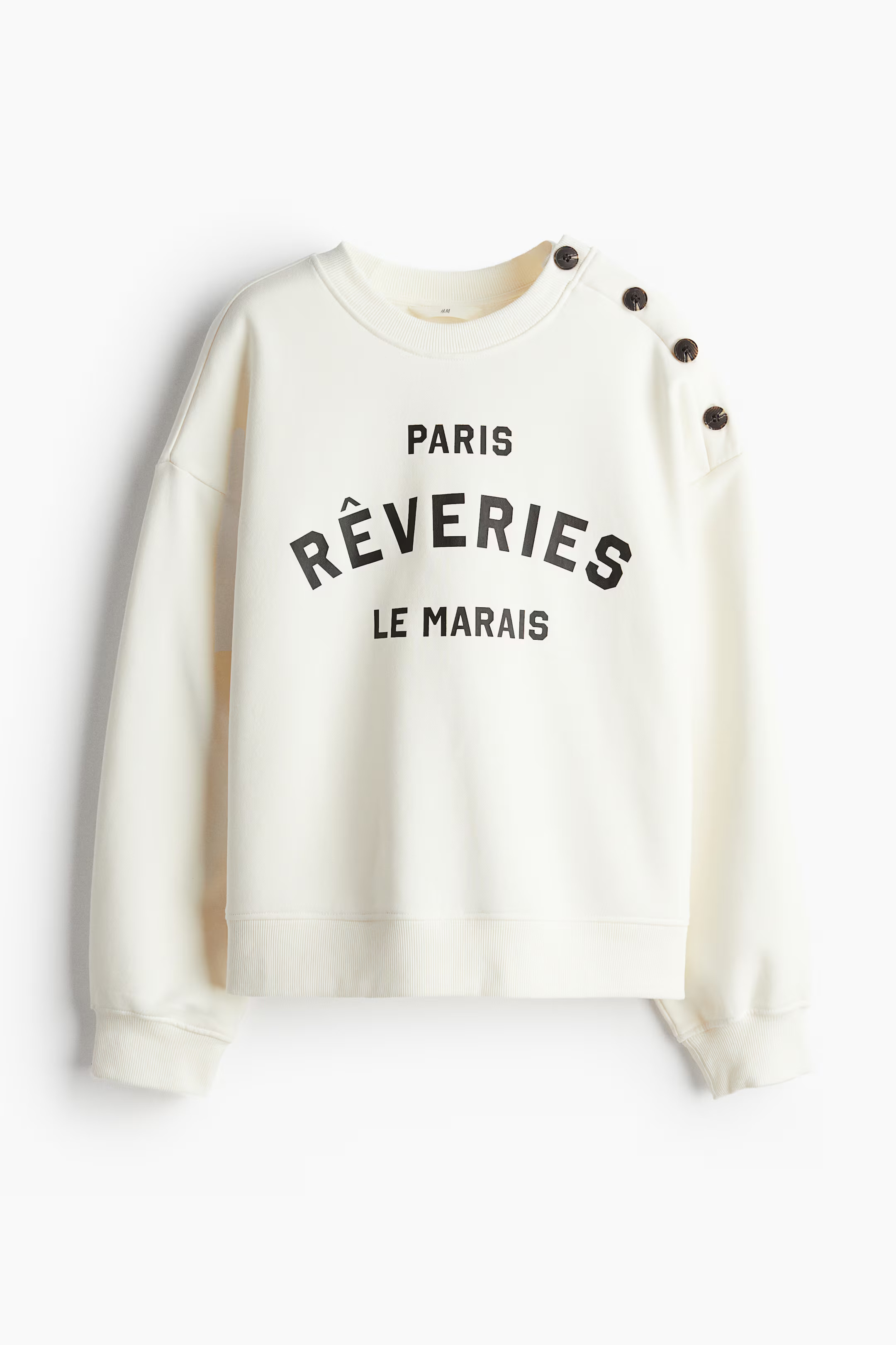 Button-detail sweatshirt | H&M (UK, MY, IN, SG, PH, TW, HK)