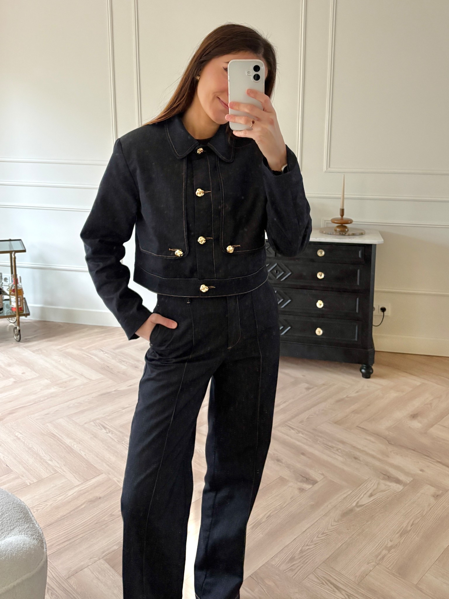 Denim jacket and denim jeans set with golden buttons 
The one that I’m wearing is from Zara. But it’s look a like from Sandro. Found some other denim two pieces as well 😘

#LTKeurope #LTKwinter #LTKnederlands