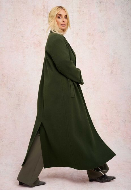 Womens Khaki Green Formal Dad Coat | Peacocks