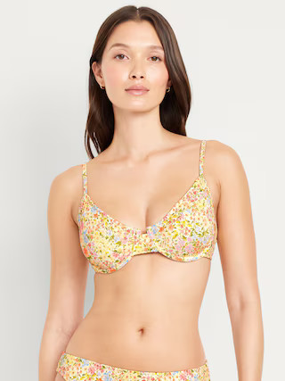 Textured Underwire Balconette Swim Top | Old Navy (US)