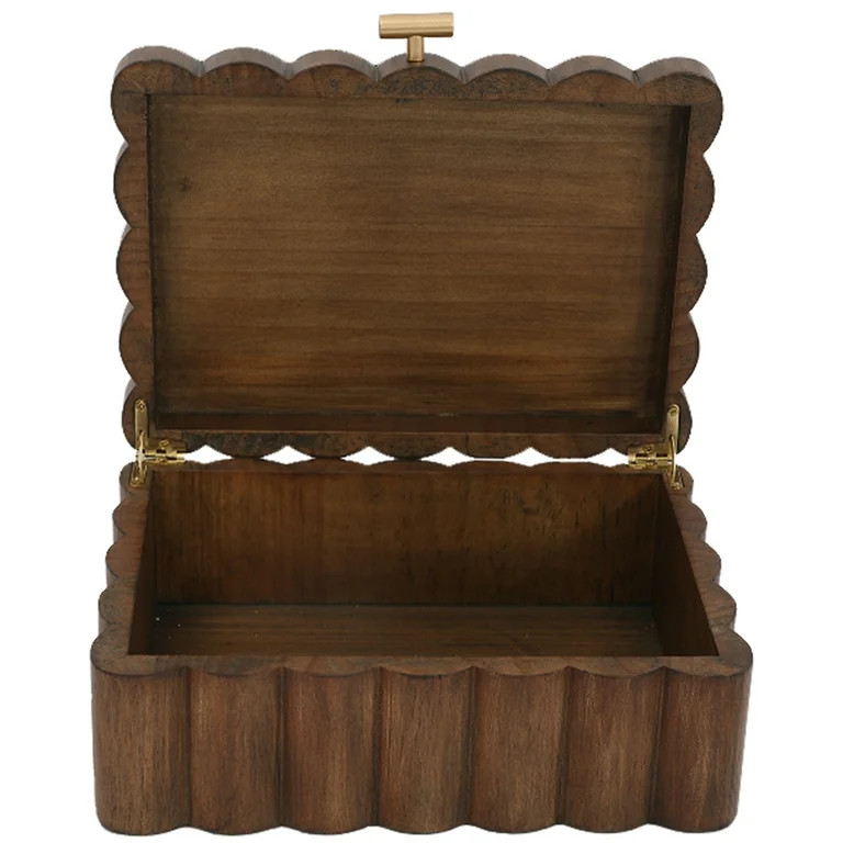 Better Homes & Gardens Caja de Joyería de Madera Festoneada, Organizador de Carteras con Tapa, A... | Walmart (US)