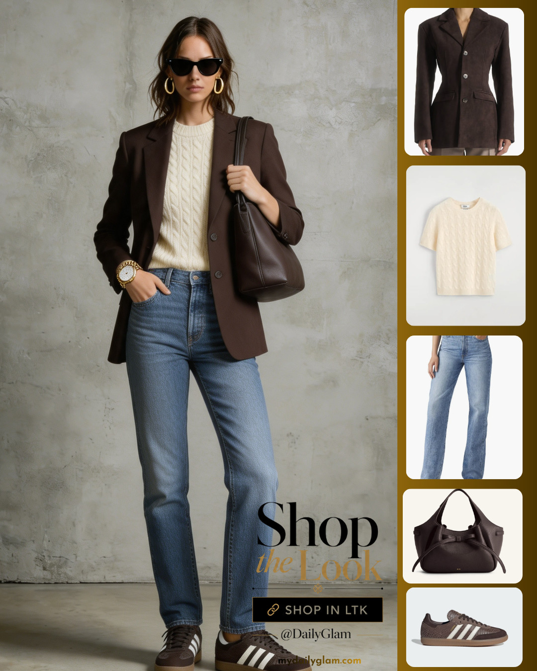 Brown Blazer Cozy Knit Outfit 

 #LTKootd #LTKOver40 #LTKWorkwear