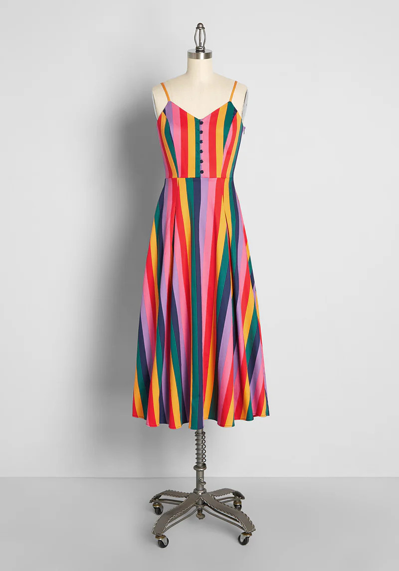 Candy-Coated Rainbows Midi Dress | ModCloth