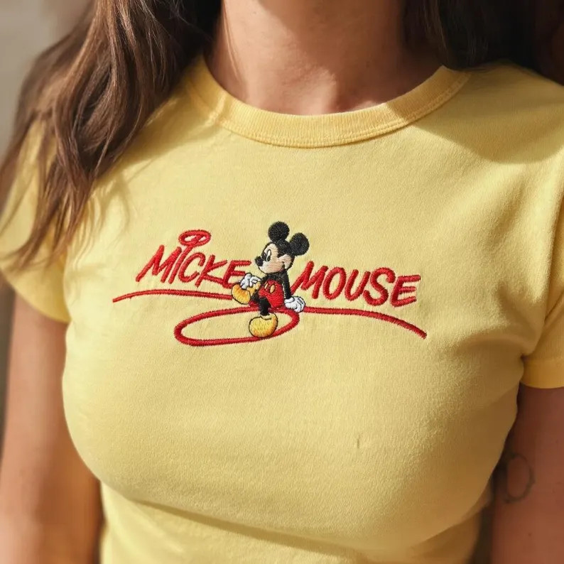 Embroidered Mickey Mouse Baby Tee, Cute and Playful Design, Perfect for Disney Fans, Comfortable ... | Etsy (Global)
