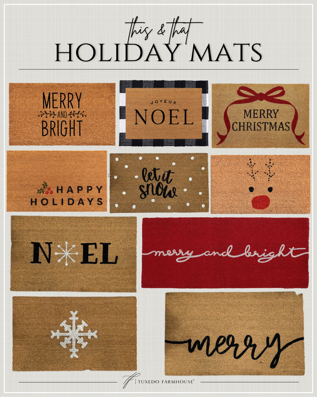 This & That - Holiday Mats

Make a festive first impression!

 

 #LTKHoliday #LTKSeasonal #LTKHome
