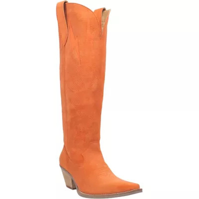 Dingo Women's Thunder Road Leather Boot, Orange, 9.5M | Belk