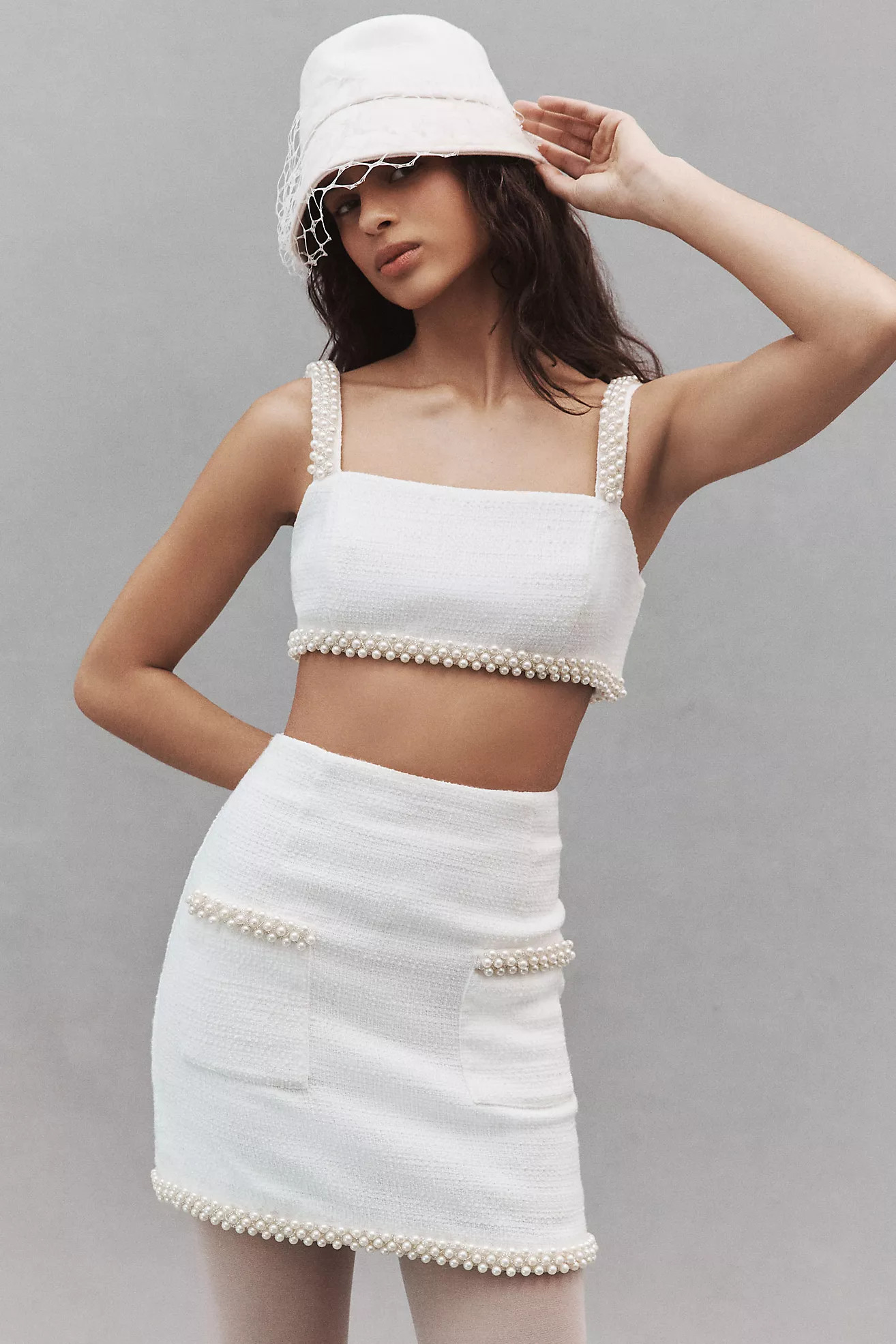 Hutch Adley Pearl-Trimmed Tweed Bridal Set | Anthropologie (US)