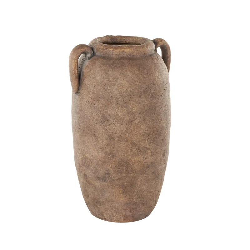 Daffodil Cole And Ceramic Antique Style Textured Vase With Handles | Wayfair North America