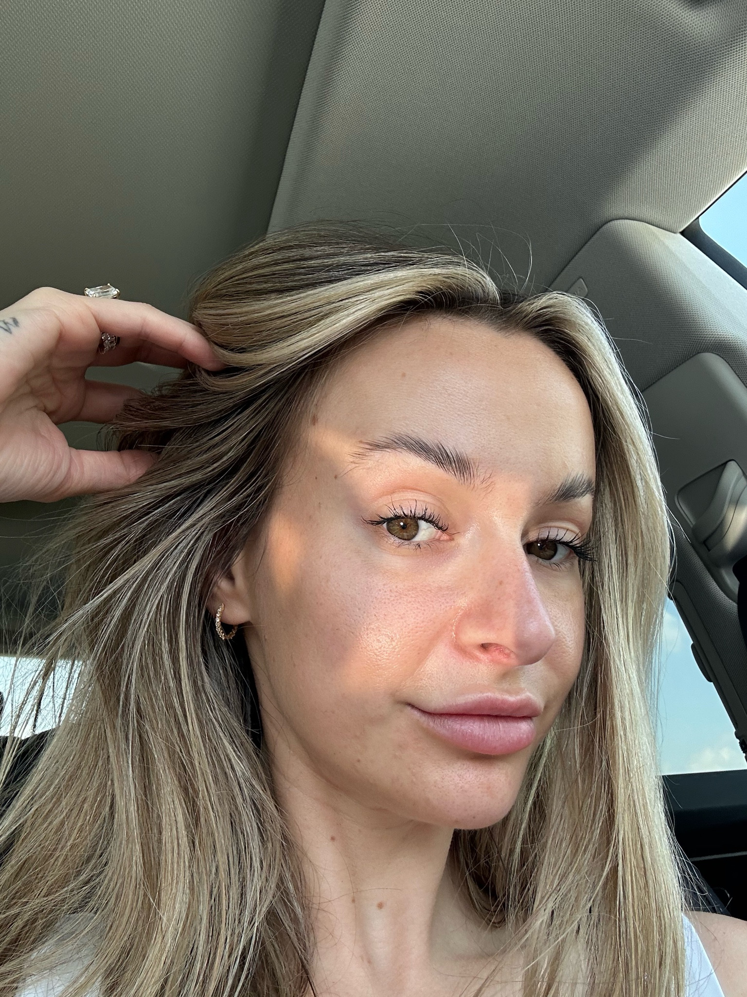 Only wearing sunscreen, bronzing and glow drops

#LTKSeasonal #LTKBeauty